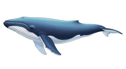 Obraz premium A blue whale swimming in the ocean with its fins and tail visible