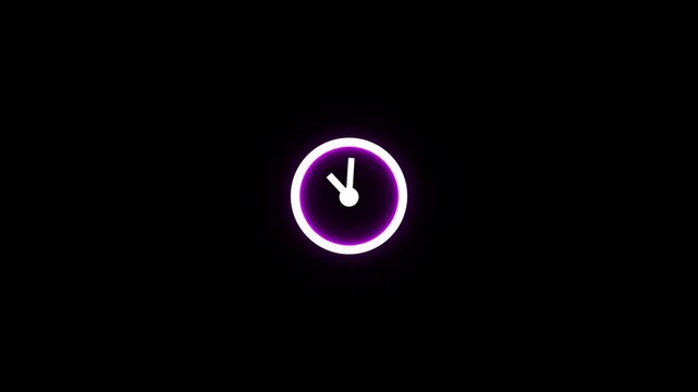 Stopwatch clock icon animation. Clock timer animation.  Clock icon with moving arrows.