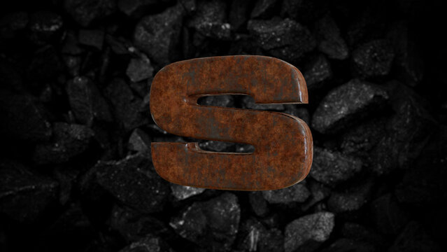 Rusty Metal Font Letter S