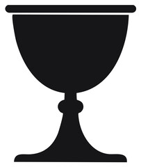 Elegant Black Silhouette of a Chalice Goblet with a Stem and Wide Base