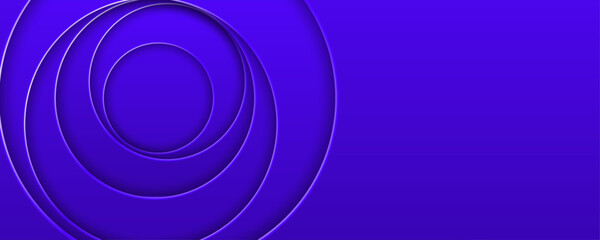 Purple and blue circular overlap paper art