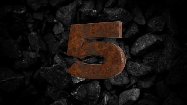 Rusty Metal Font Number 5