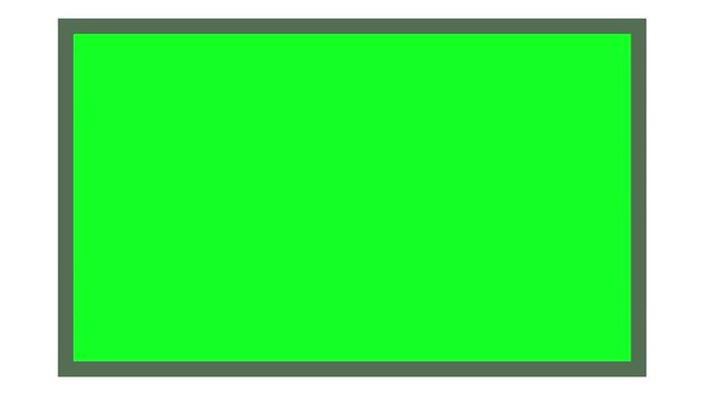 TV screen or an interactive Digital Board in horizontal mode. Television mock-up tv green screen on black background.