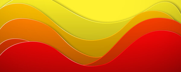 Warm orange and yellow wavy paper cut