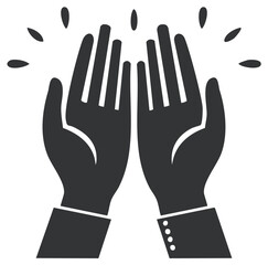 Obraz premium Two hands clapping in celebration for success and praise graphic vector icon