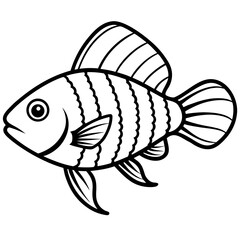 Electric Blue Acara line art vector