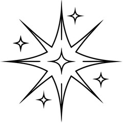 Sparkle line art vector