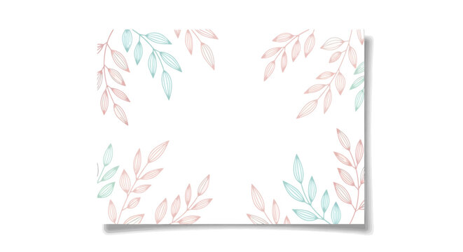 Softly Falling Leaves on a White Background with Pastel Hues and Gentle Shadows