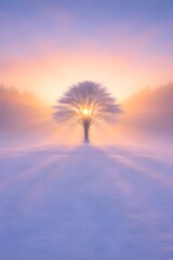 sunrise in the snow