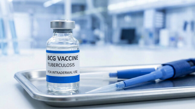 Medical vial of BCG vaccine for Tuberculosis in laboratory setting