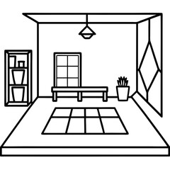 Room line art vector