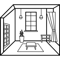 Room line art vector