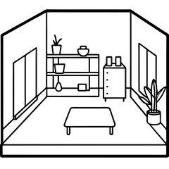 Room line art vector