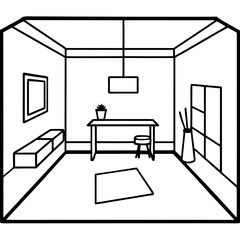 Room line art vector