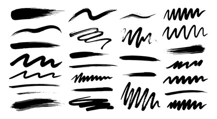 Dynamic ink swooshes and motion line doodle elements