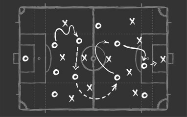 Hand draw strategy game, American football tactics, sketched gruge black marker, isolated on white backgroud, clipping path, design elements © Md.Monir