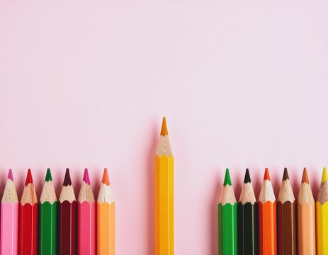 pensil warna dengan latar polos