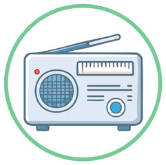 Obraz premium Retro Radio Tuner with Antenna and Speaker for Audio Entertainment