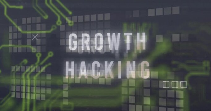 Animation shows global tech reach through cityscape and interconnected shapes.