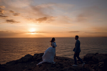 Fototapeta premium Cyprus Wedding Sunset Couple