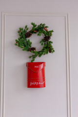 Christmas decor in a studio with lights