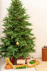 Christmas decor in a studio with lights