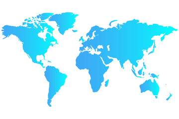 Obraz premium blue world map, World Map Vector White Background with Continents