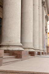 columns of grey building outdoor