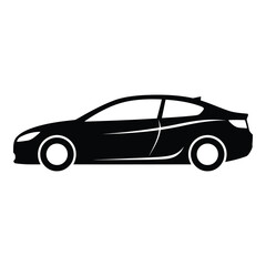 Fototapeta premium Black silhouette of a modern car with sleek design