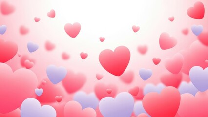 Floating hearts in soft light