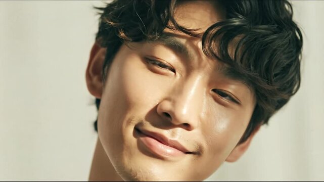 Contented Gaze: Portrait of a person. Warm natural light illuminates person's relaxed expression, capturing a moment of serenity and comfort.