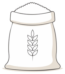 Flour bag with wheat illustration