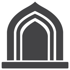 Fototapeta premium Abstract mosque mihrab arch silhouette vector symbol for worship and cultural concepts