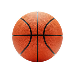 Obraz premium a hyper-realistic macro shot of a single, vibrant orange regulation basketball with classic pebbled texture and black channels, perfectly centered against a transparent background. concept for