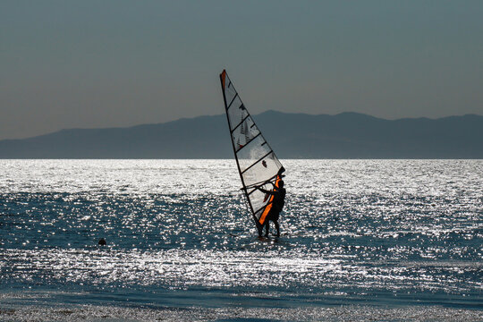 kite surfing in the sea