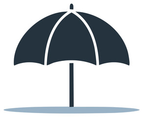 Obraz premium Dark Blue Umbrella Icon Vector Illustration for Beach Holiday and Weather Protection