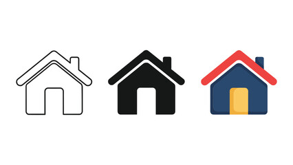 House icon set with various design styles