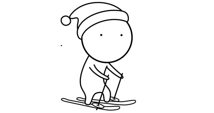 Winter sports with skis