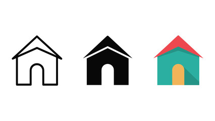 Simple house icons in various styles