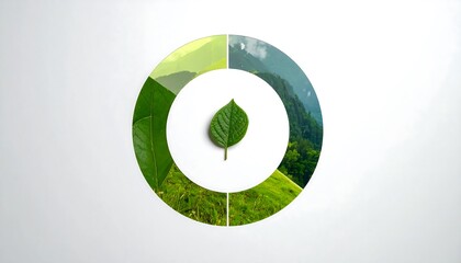 Circular infographic representing environmental sustainability and growth.