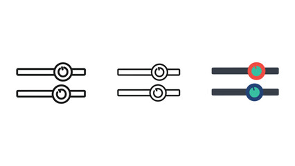 Simple line icons with colorful accents