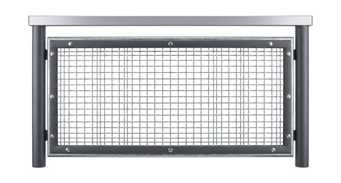 Mesh balcony railing with galvanized steel mesh.