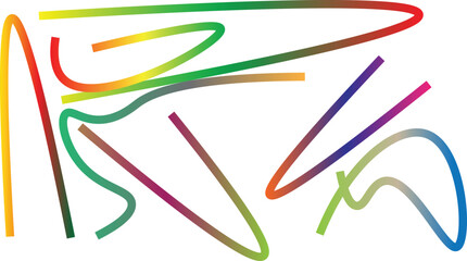 Abstract Gradient Geometric Lines and Sharp Colorful Vector Swirl Elements