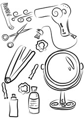 set of hair accessories