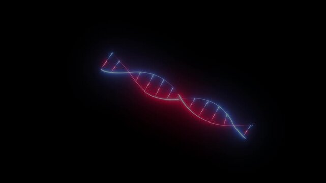Glowing D N A Double Helix Animation in Dark Background Science Genetics Concept DNA helix molecular