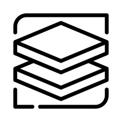 Data layered icon with a border design perfect for branding, web design, app development. Versatile element for various creative projects.
