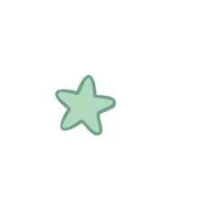Simple Hand Drawn Star Icon in Light Green Color.
