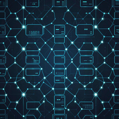 Data Cell Seamless Pattern &ndash; Modular Vector Grid