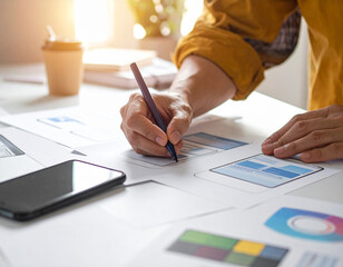 Designer arbeitet an seinem Projekt