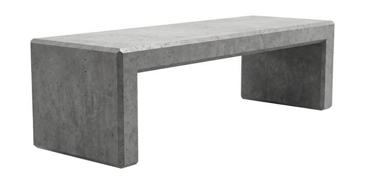 Concrete outdoor bench with a minimalist aesthetic.